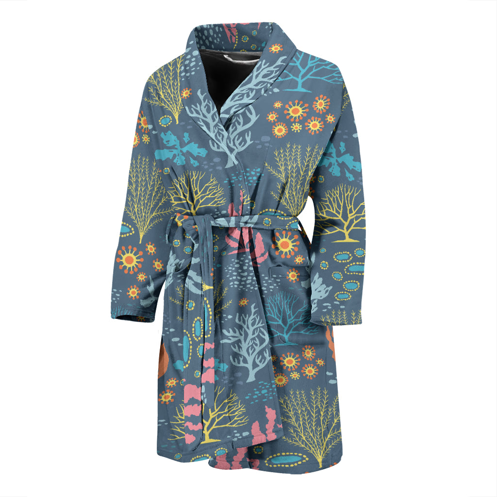 Seaweed Print Design LKS304 Men Bathrobe