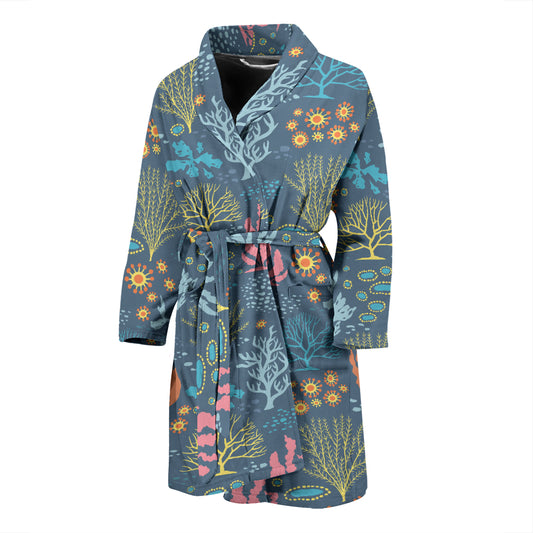 Seaweed Print Design LKS304 Men Bathrobe