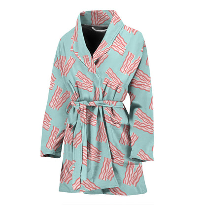 Bacon Pattern Print Design 04 Women Bathrobe