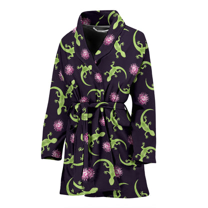 lizard Print Design LKS402 Women Bathrobe