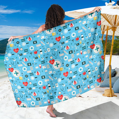 Medical Pattern Print Design 06 Sarong Pareo Wrap