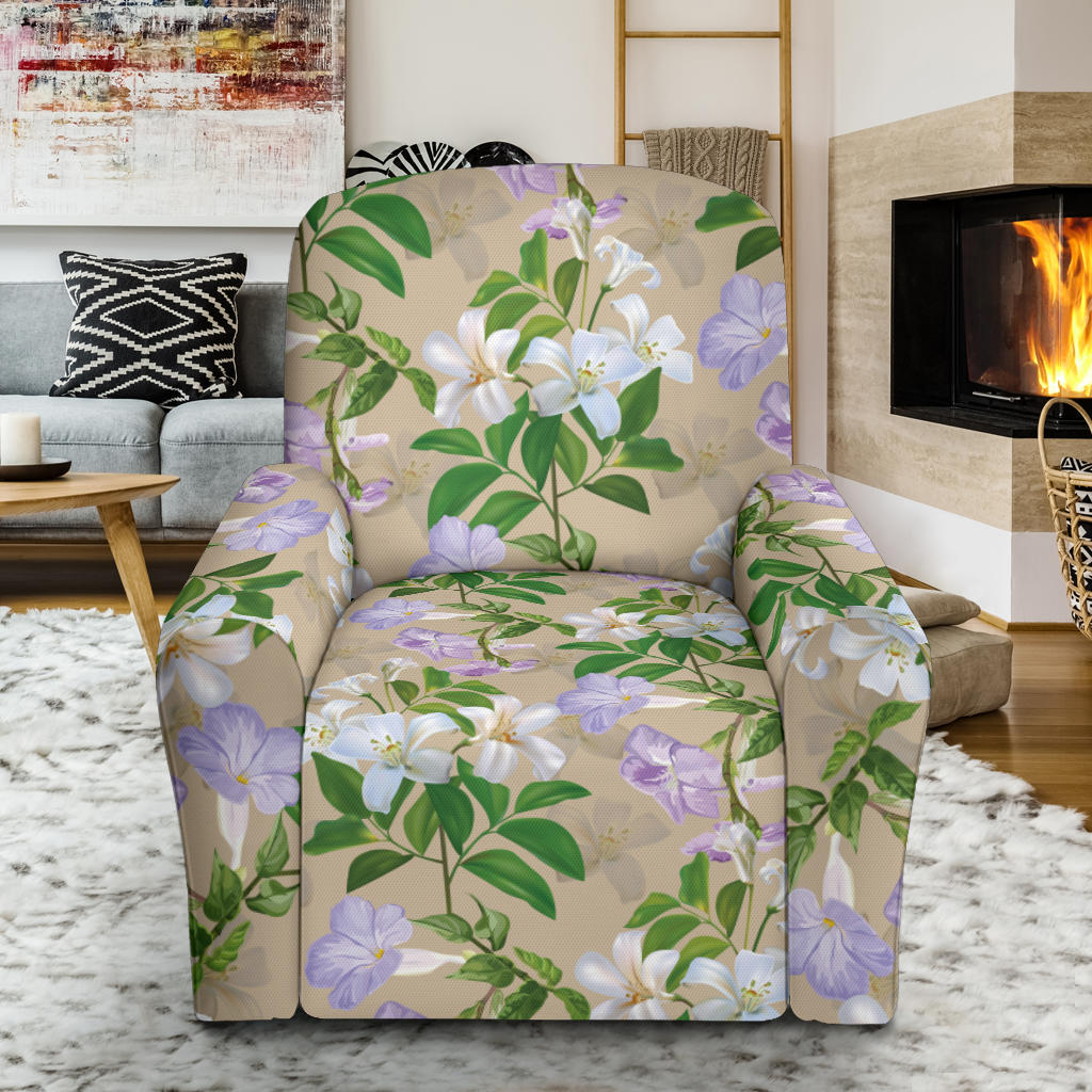 Sampaguita Print Design LKS302 Recliner Slipcover with Pocket
