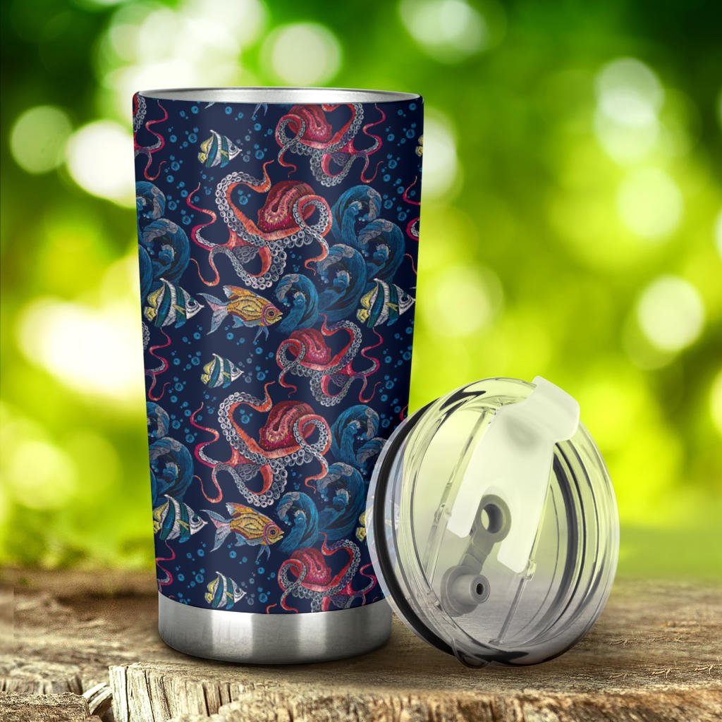 Octopus Deep Sea Print Themed Tumbler