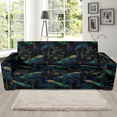 Rainforest Peacock Pattern Print Design A04 Sofa Slipcover