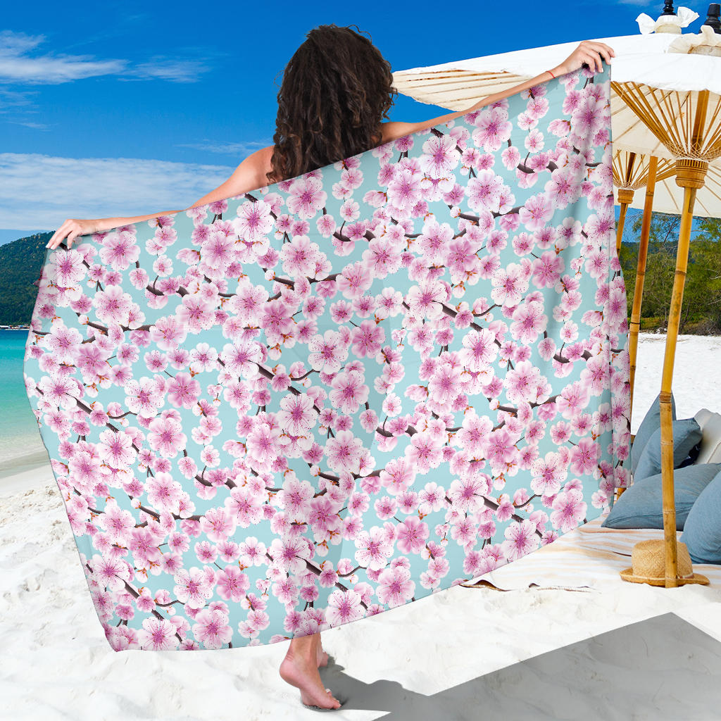 Cherry Blossom Pattern Print Design 01 Sarong Pareo Wrap