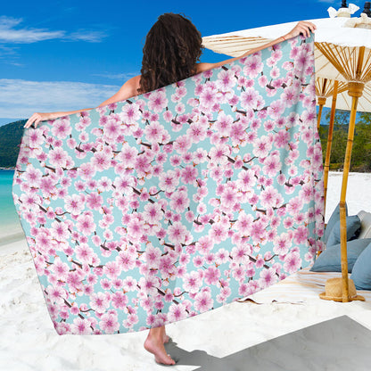 Cherry Blossom Pattern Print Design 01 Sarong Pareo Wrap