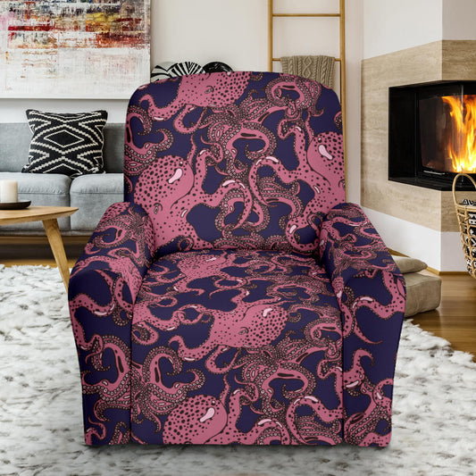 Octopus Pattern Print Design A03 Recliner Slipcover with Pocket