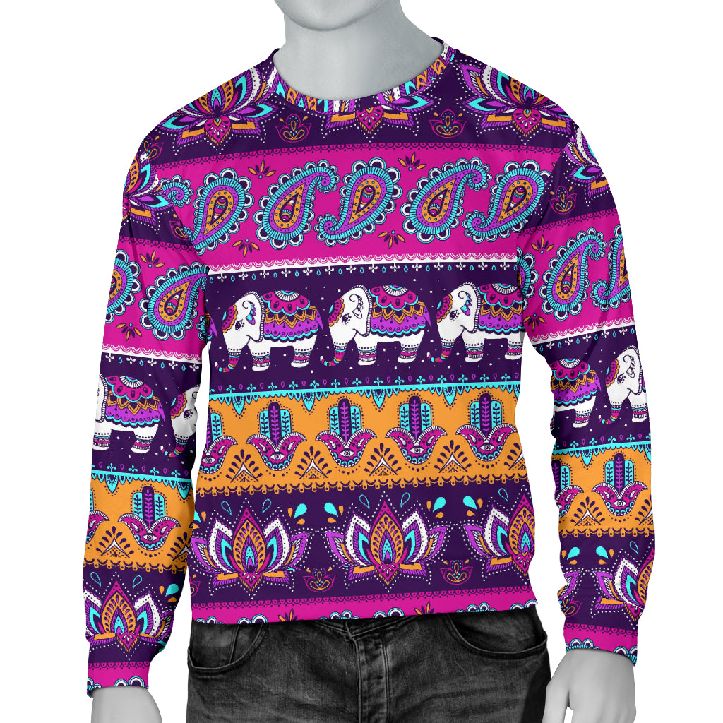 Boho Indian Style Pattern Men Long Sleeve Sweatshirt