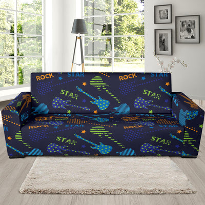 Rock and Roll Pattern Print Design A04 Sofa Slipcover