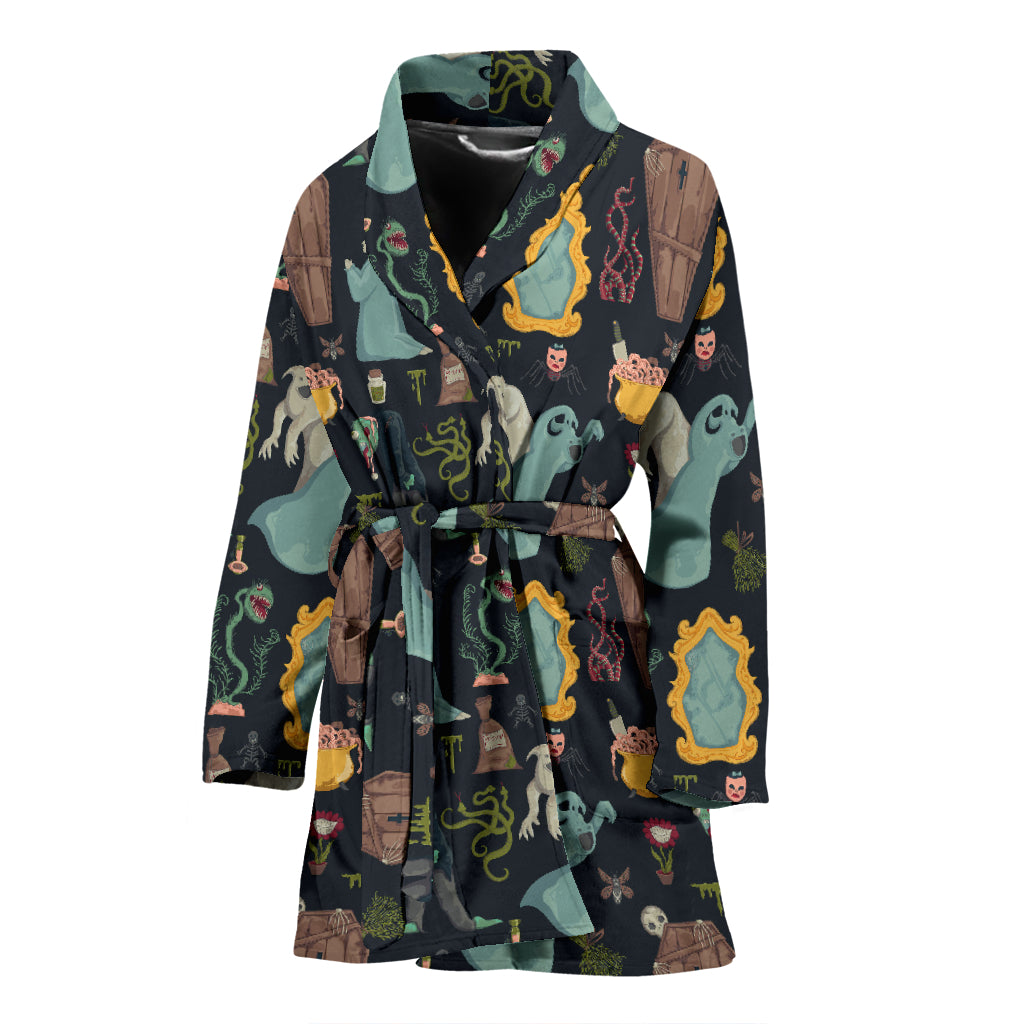 Creepy Print Design LKS303 Women Bathrobe
