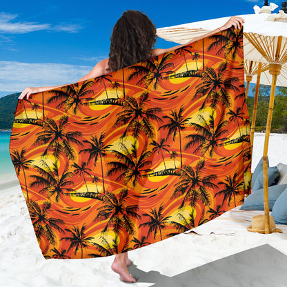 Palm Tree Pattern Print Design A02 Sarong Pareo Wrap