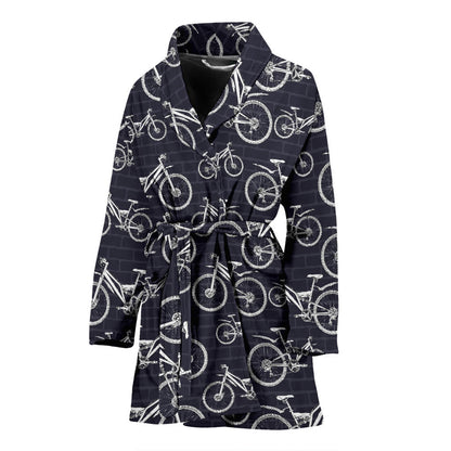 Mountain bike Pattern Print Design 02 Women Bathrobe