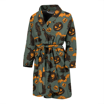 Witch Bat Halloween Print Design LKS305 Men Bathrobe