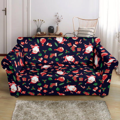 Santa Christmas Themed Print Design LKS304 Loveseat Couch Slipcover