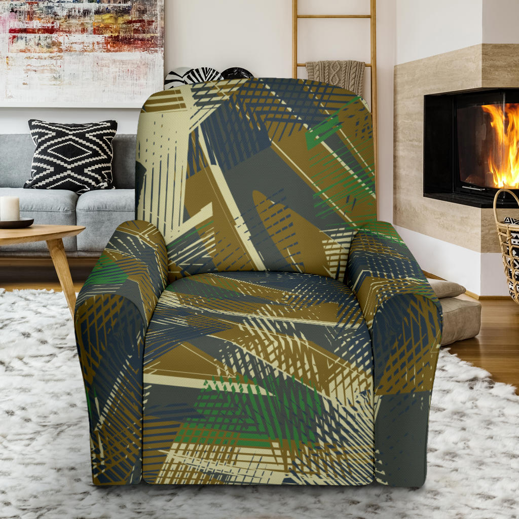 Military Camouflage Pattern Print Design 01 Recliner Slipcover with Pocket