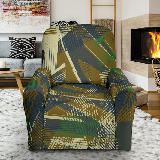 Military Camouflage Pattern Print Design 01 Recliner Slipcover with Pocket