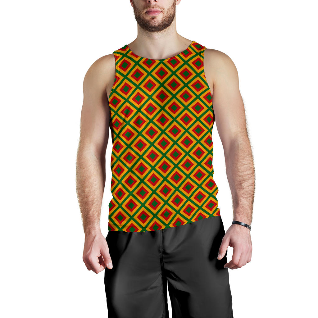 Rasta Reggae Color Cross Men Tank Top