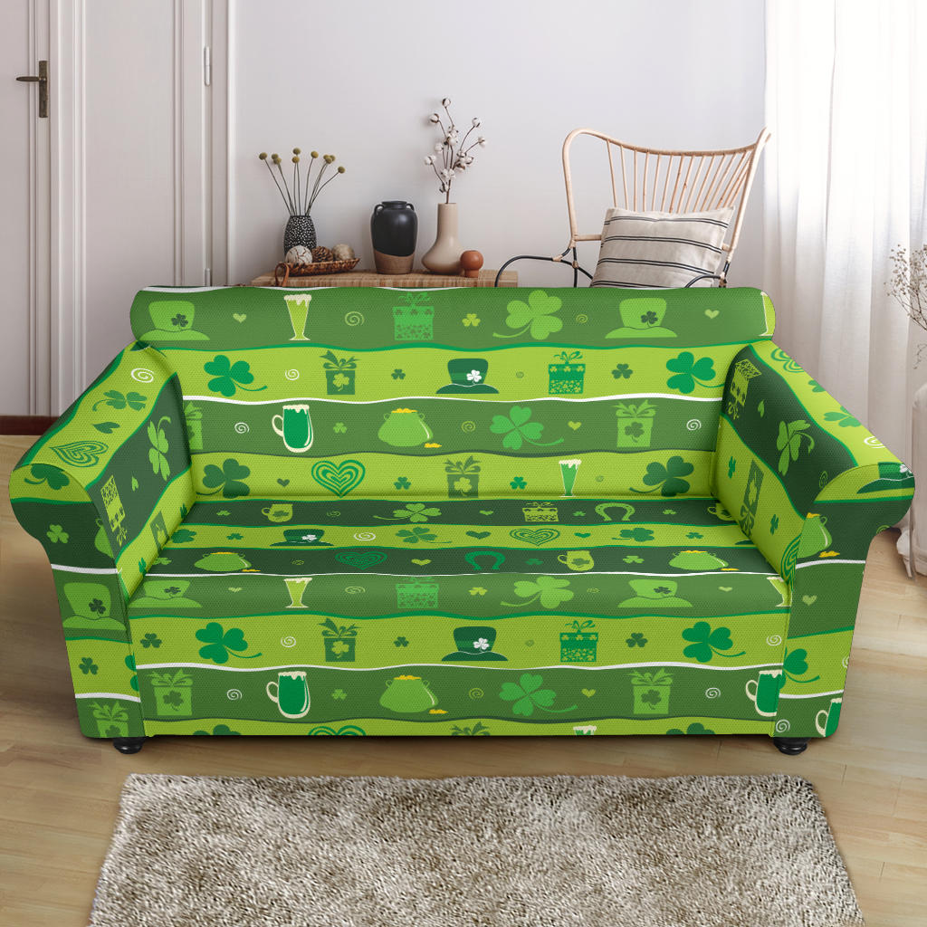 Shamrock Print Design LKS303 Loveseat Couch Slipcover