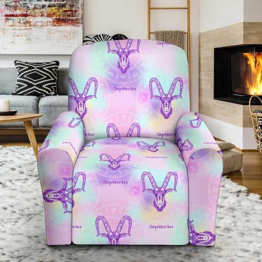 Capricorn Zodiac Pattern Print Design 02 Recliner Slipcover with Pocket