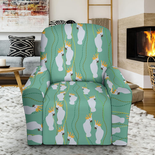 Cockatoo Pattern Print Design 01 Recliner Slipcover with Pocket