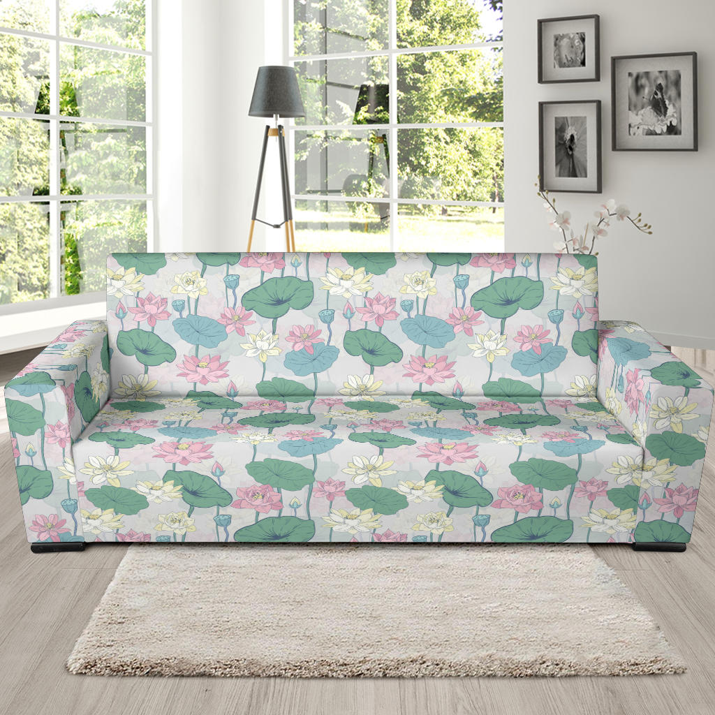 Water Lily Print Design LKS305 Sofa Slipcover