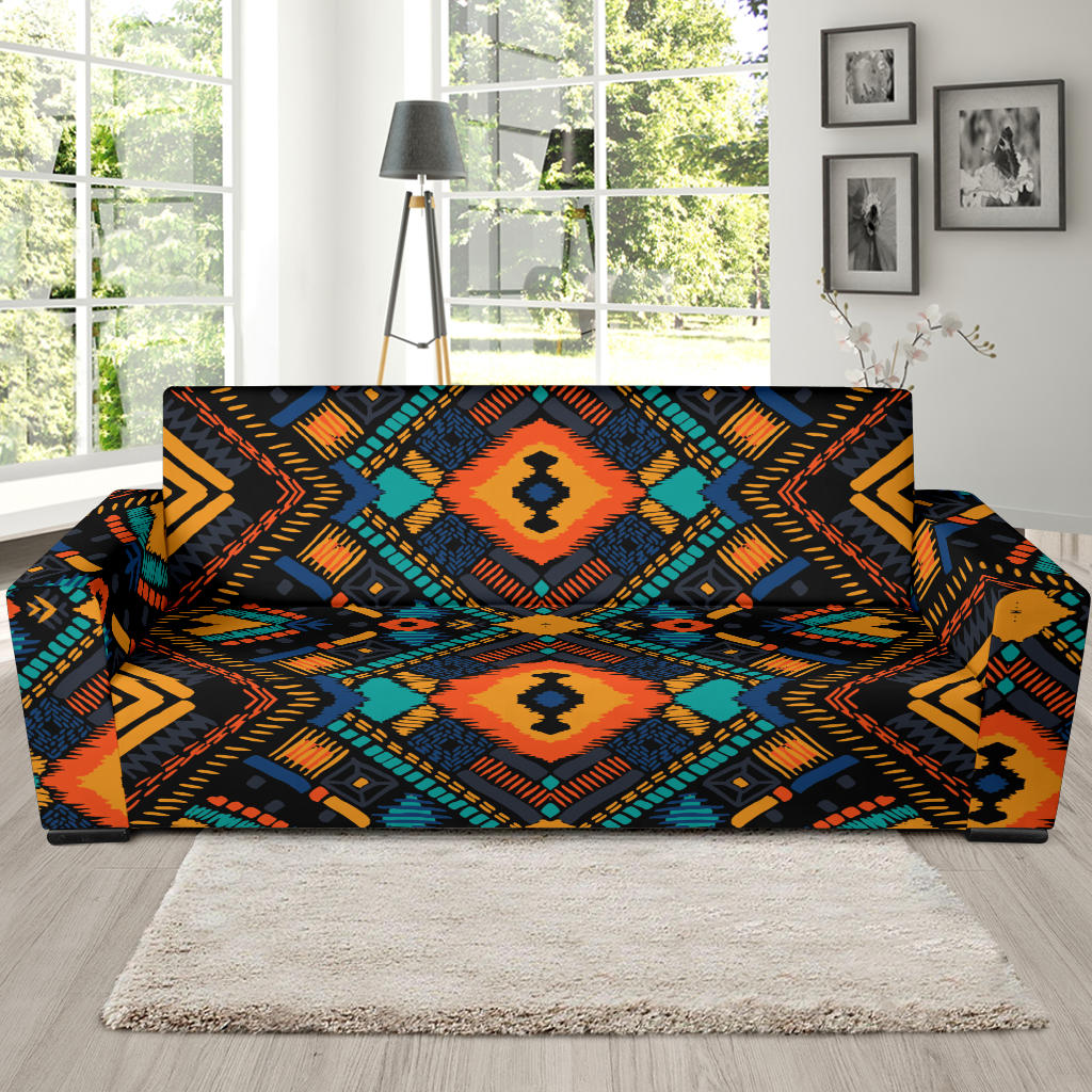 Kente Pattern Print Design 04 Sofa Slipcover