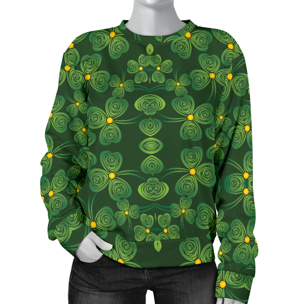 Shamrock Pattern Women Long Sleeve Sweatshirt