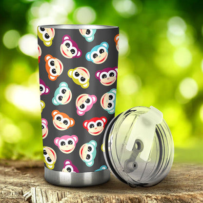 Monkey Head Design Themed Print Tumbler