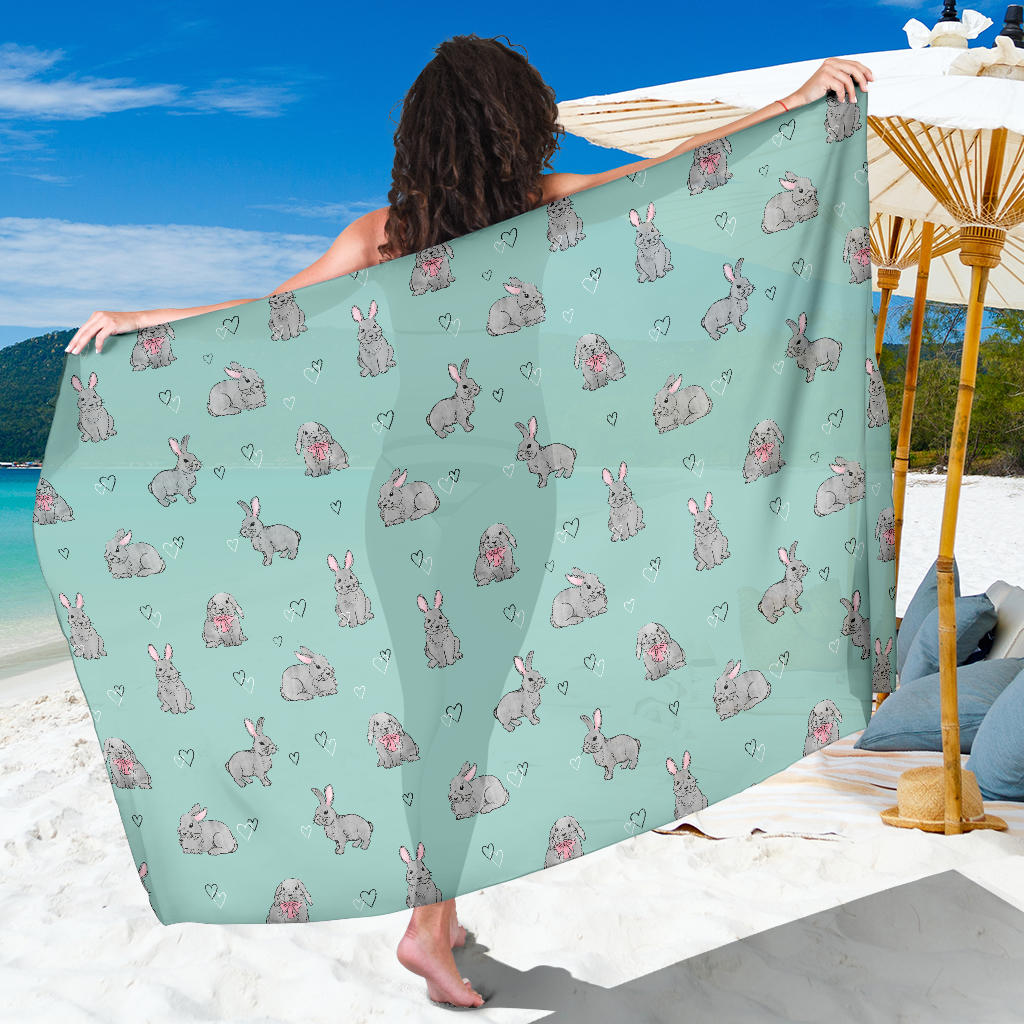 Bunny Pattern Print Design 02 Sarong Pareo Wrap