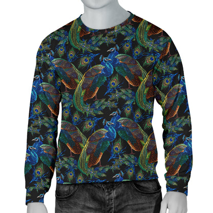 Peacock Themed Design Print Men Long Sleeve Sweatshirt