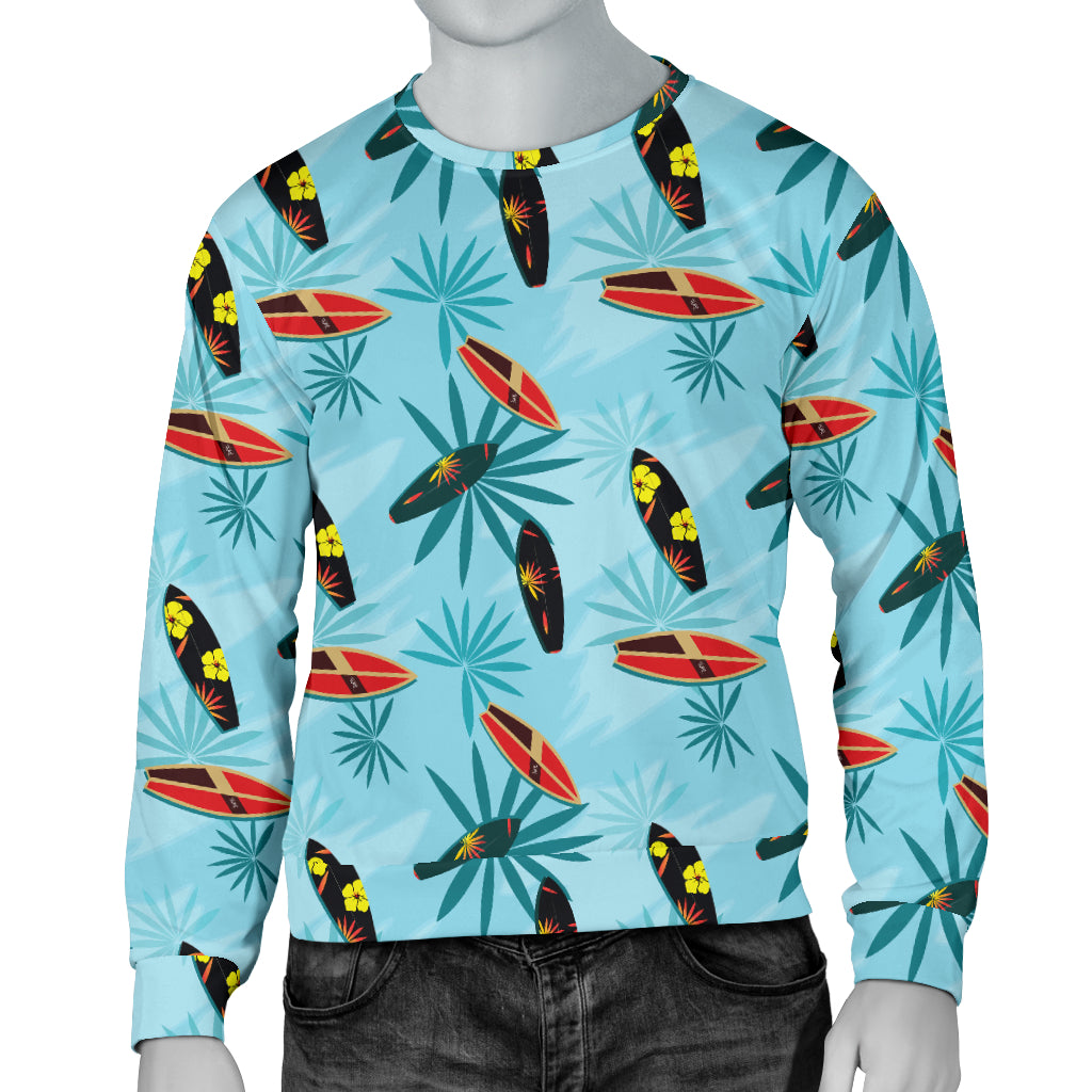 Surfboard Themed Pattern Men Long Sleeve Sweatshirt