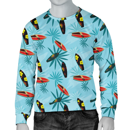 Surfboard Themed Pattern Men Long Sleeve Sweatshirt