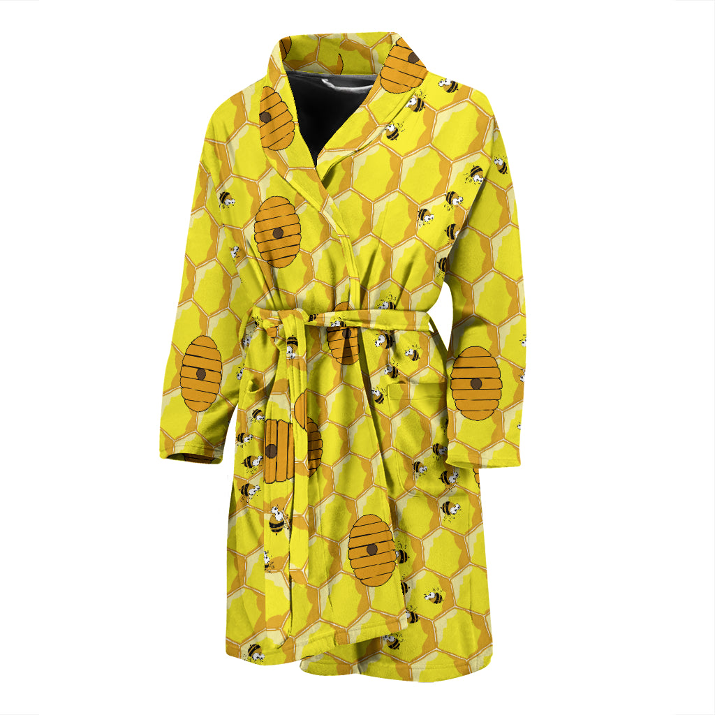 Honey Bee Print Design LKS303 Men Bathrobe