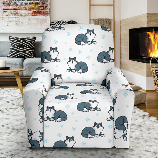 Alaskan Malamute Pattern Print Design 03 Recliner Slipcover with Pocket