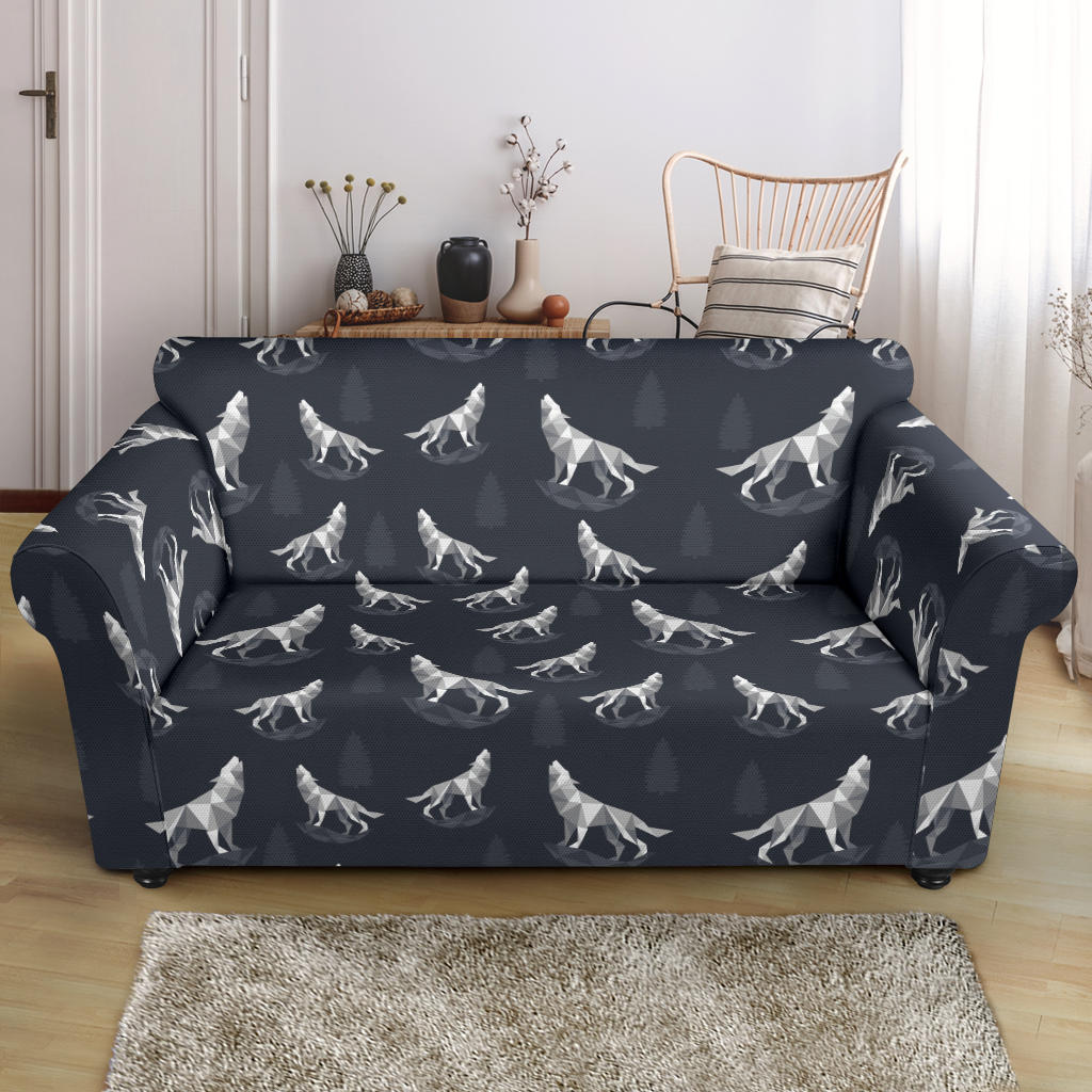 Wolf Print Design LKS303 Loveseat Couch Slipcover