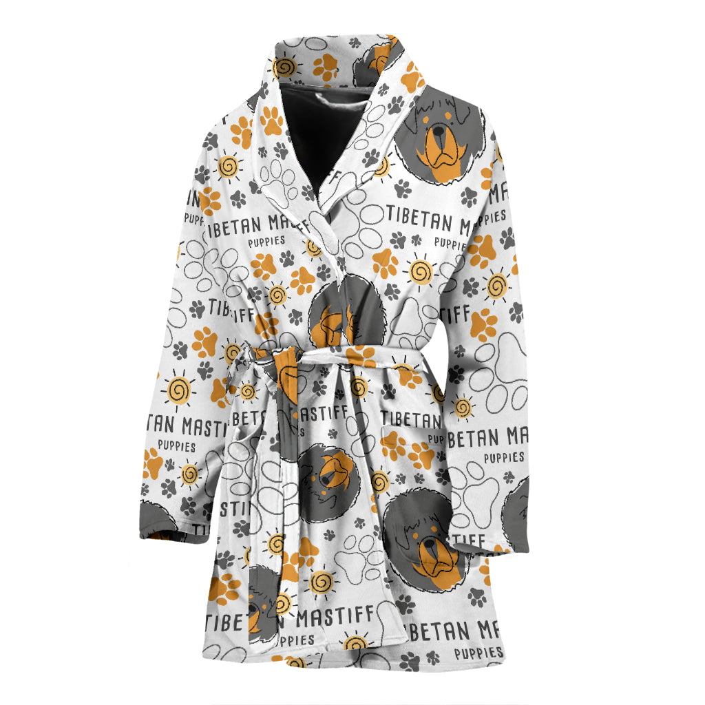 Tibetan Mastiffs Print Design LKS302 Women Bathrobe
