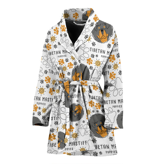 Tibetan Mastiffs Print Design LKS302 Women Bathrobe