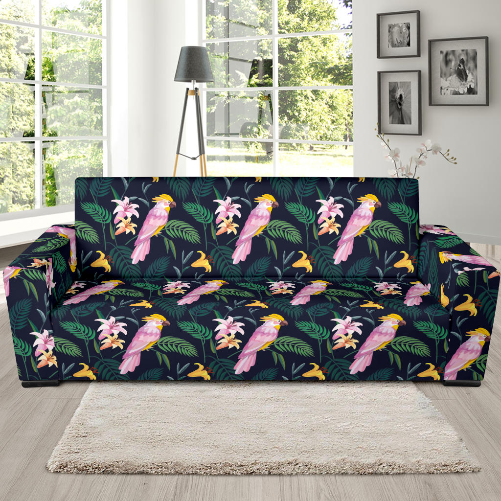 Cockatoo Pattern Print Design 03 Sofa Slipcover