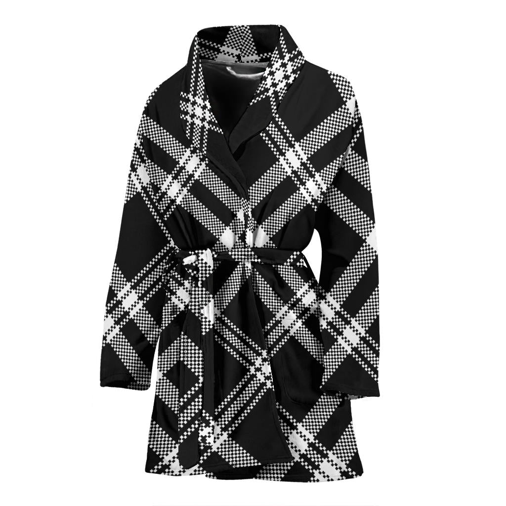 Madras Pattern Print Design 03 Women Bathrobe