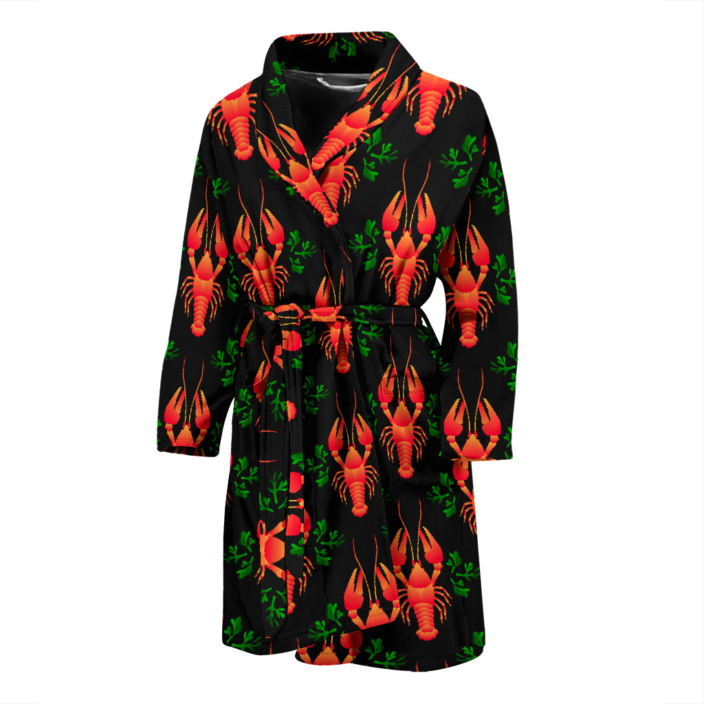 Lobster Print Design LKS403 Men Bathrobe
