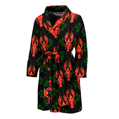 Lobster Print Design LKS403 Men Bathrobe