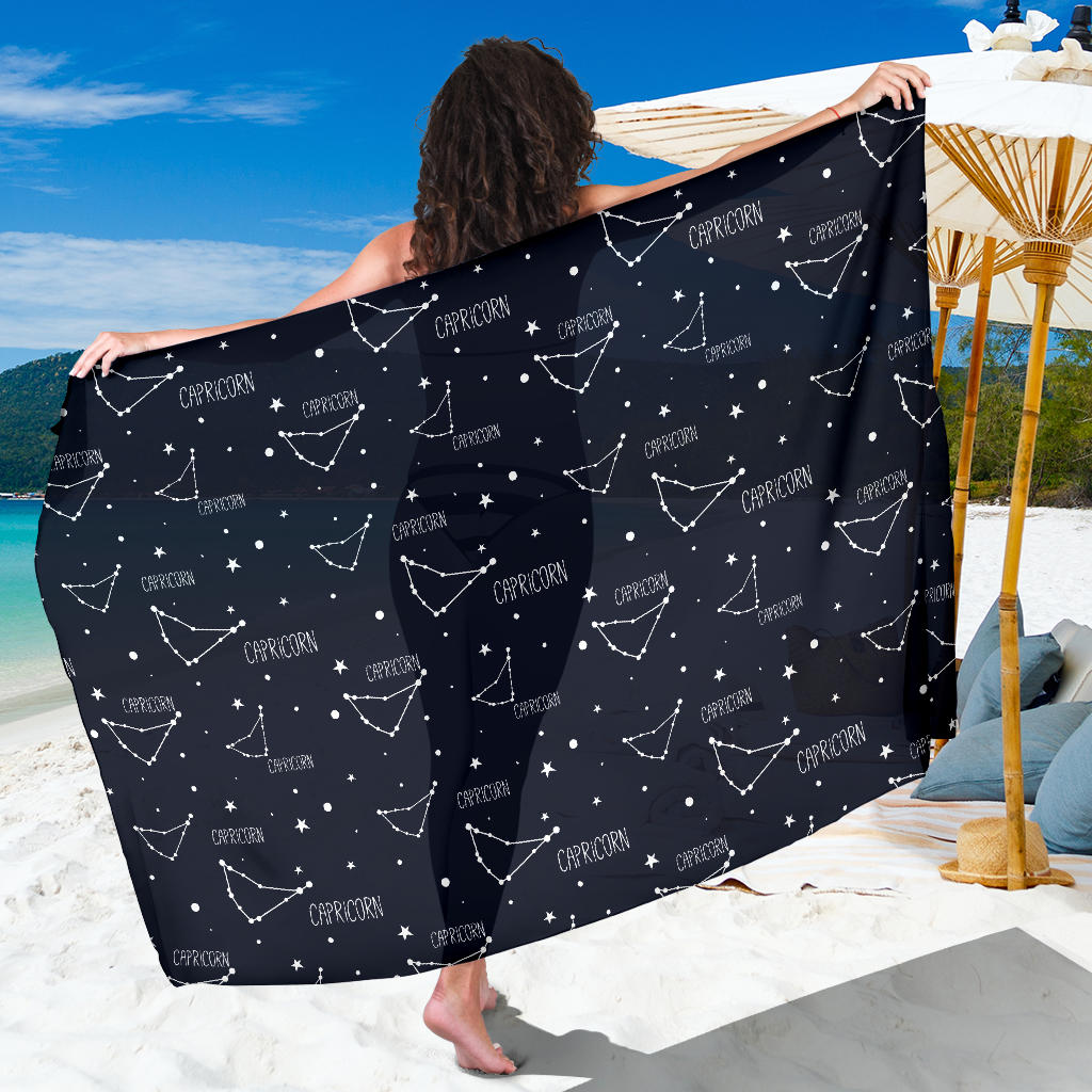 Capricorn Zodiac Pattern Print Design 01 Sarong Pareo Wrap