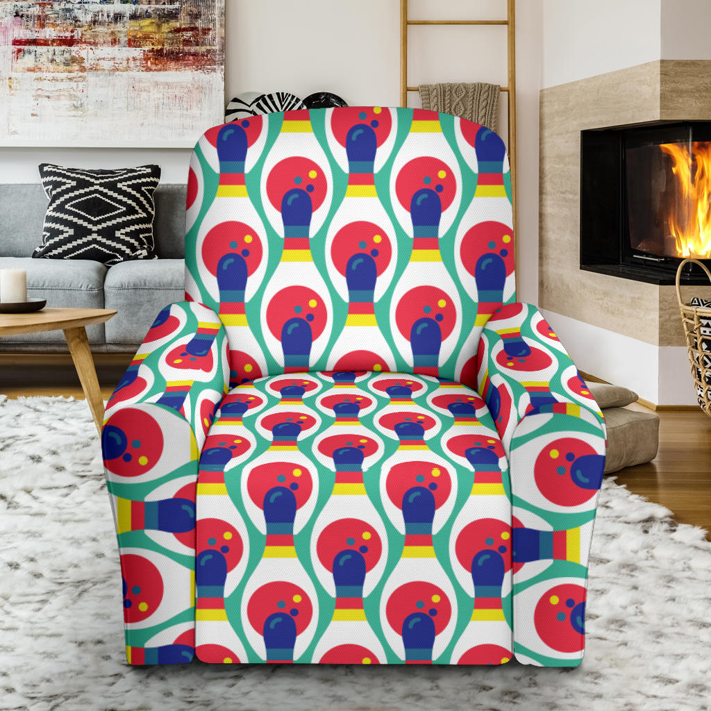 Bowling Pattern Print Design 05 Recliner Slipcover with Pocket