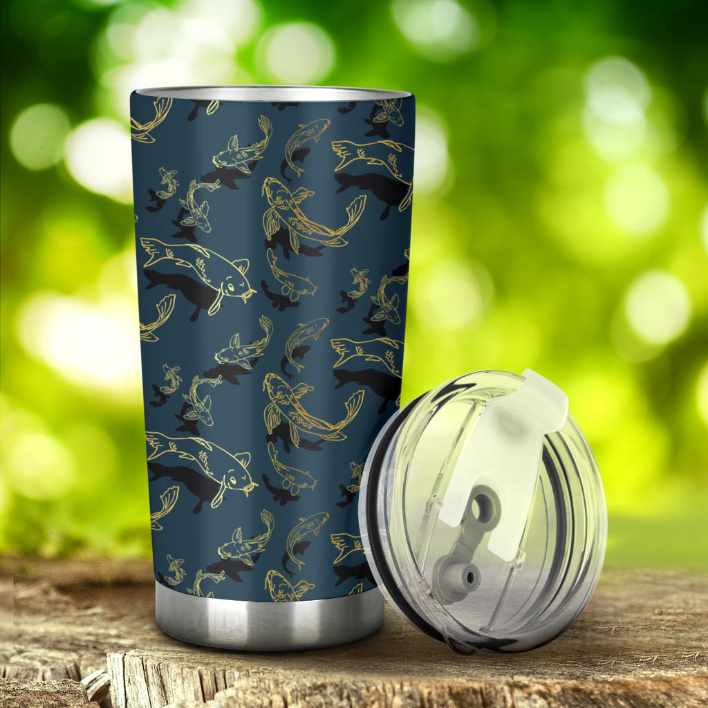 Koi Carp Gold Design Themed Print Tumbler