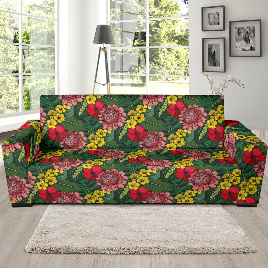 Summer Floral Print Design LKS305 Sofa Slipcover