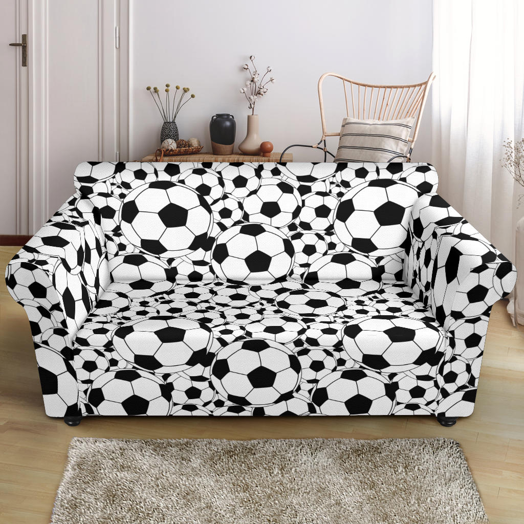 Soccer Ball Print Design LKS301 Loveseat Couch Slipcover