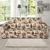 Camping Pattern Print Design 01 Sofa Slipcover