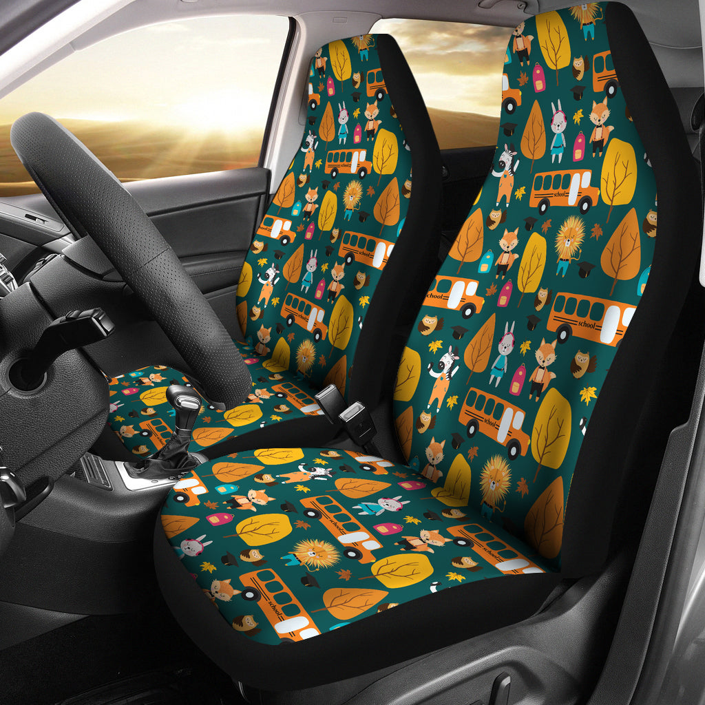 School Bus Print Design LKS309 Car Seat Covers