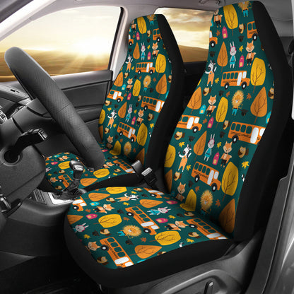 School Bus Print Design LKS309 Car Seat Covers