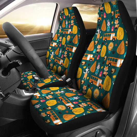 School Bus Print Design LKS309 Car Seat Covers